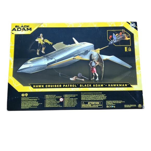 Black Adam Hawkman Hawk Cruiser Patrol Action Figures Over 16-inch First Edition - Picture 2 of 4